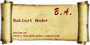 Batiszt Andor névjegykártya